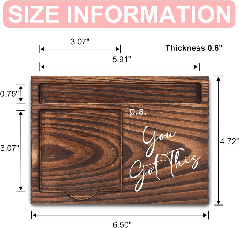 FTONENI Positive Affirmation Gifts, Job Promotion Gifts, Farewell Gifts, Motivational Gifts, Sticky Note Holder, Post-it Note Dispenser for Desk, Wooden Post-it Note & Pen Holder 6.5" x 4.7" - FTA120 - Image 2